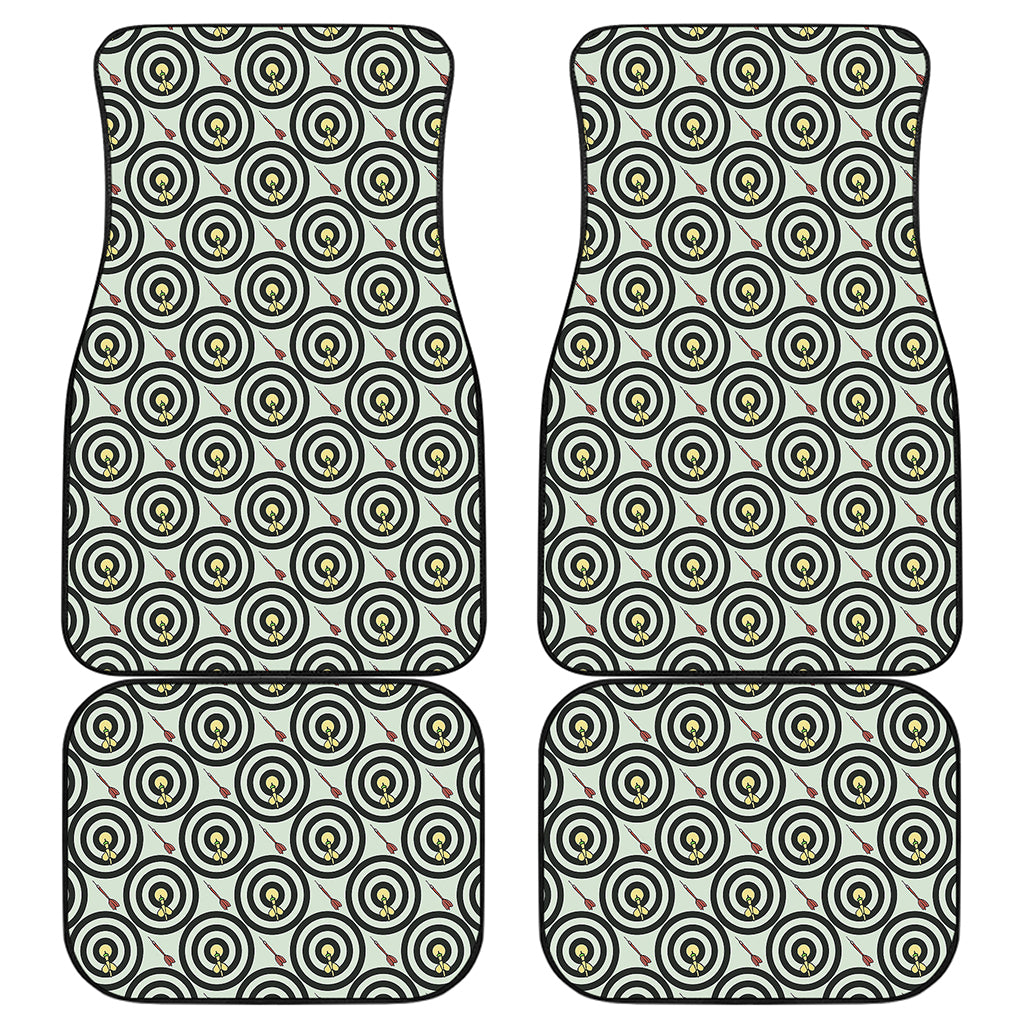 Dartboard Cartoon Pattern Print Front and Back Car Floor Mats