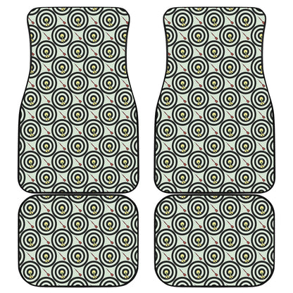 Dartboard Cartoon Pattern Print Front and Back Car Floor Mats