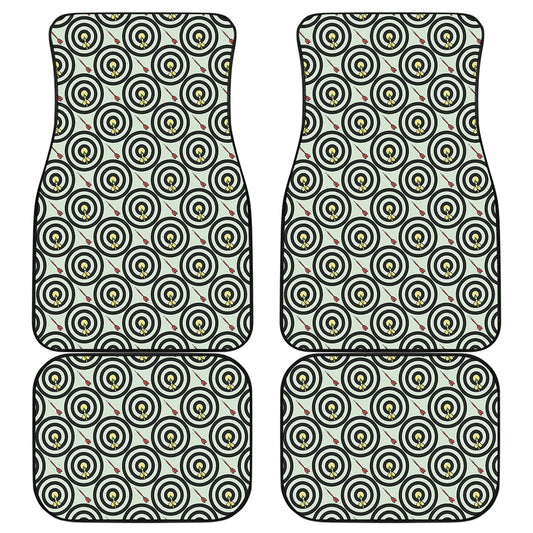 Dartboard Cartoon Pattern Print Front and Back Car Floor Mats