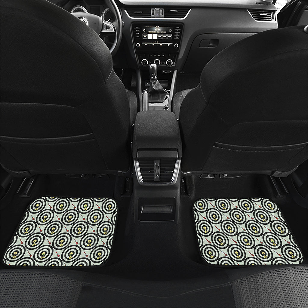 Dartboard Cartoon Pattern Print Front and Back Car Floor Mats