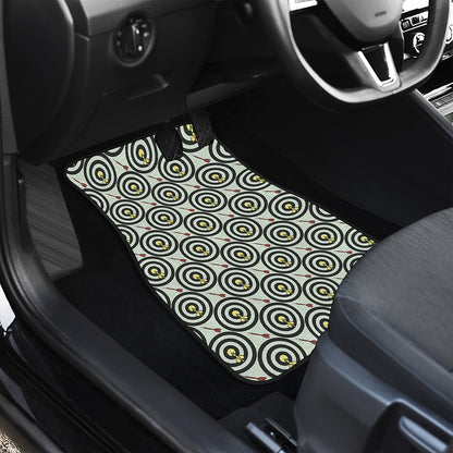 Dartboard Cartoon Pattern Print Front and Back Car Floor Mats