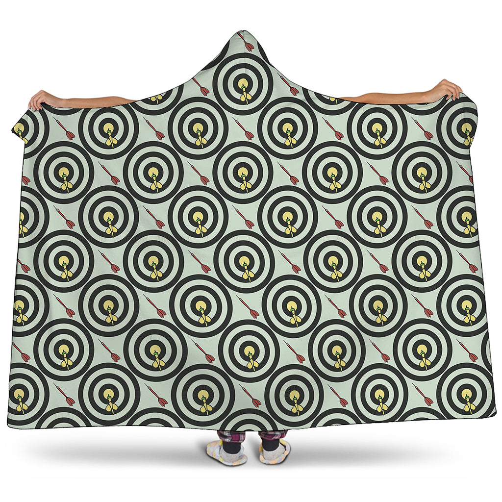 Dartboard Cartoon Pattern Print Hooded Blanket