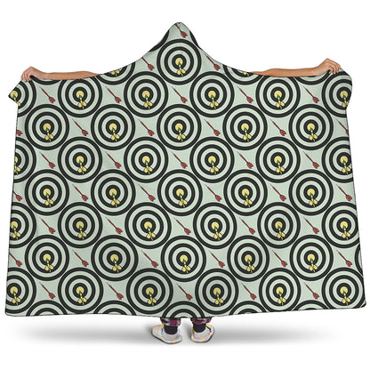 Dartboard Cartoon Pattern Print Hooded Blanket
