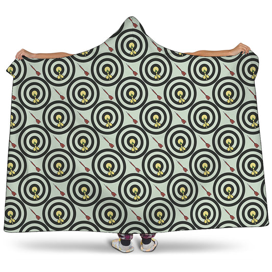 Dartboard Cartoon Pattern Print Hooded Blanket