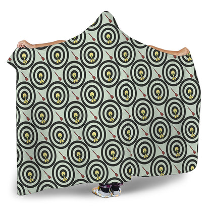 Dartboard Cartoon Pattern Print Hooded Blanket