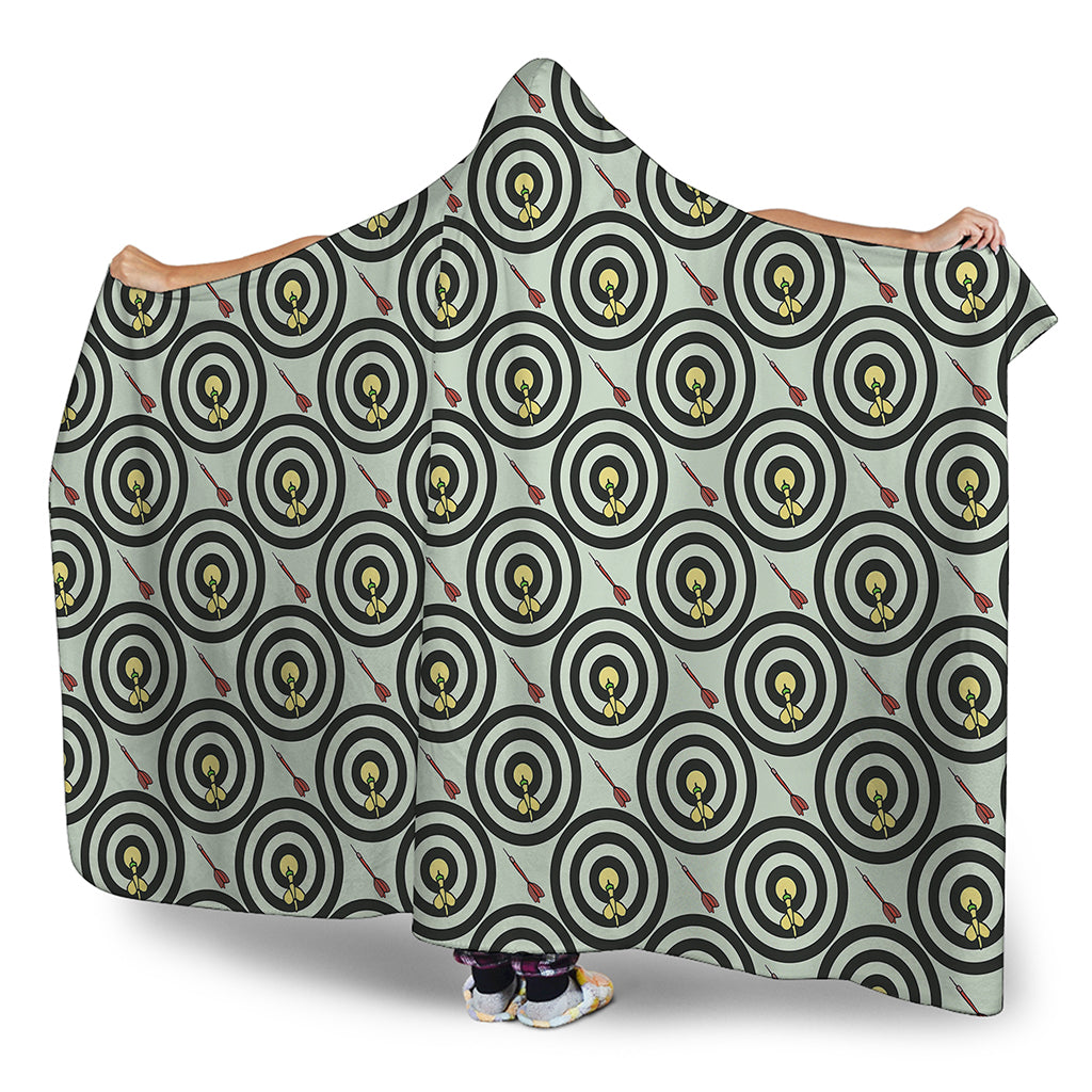 Dartboard Cartoon Pattern Print Hooded Blanket