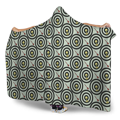 Dartboard Cartoon Pattern Print Hooded Blanket