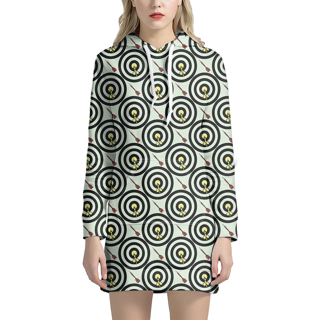 Dartboard Cartoon Pattern Print Hoodie Dress