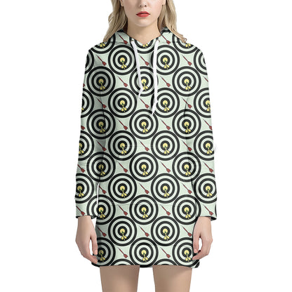 Dartboard Cartoon Pattern Print Hoodie Dress