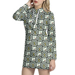 Dartboard Cartoon Pattern Print Hoodie Dress