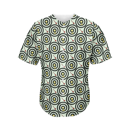 Dartboard Cartoon Pattern Print Men's Baseball Jersey