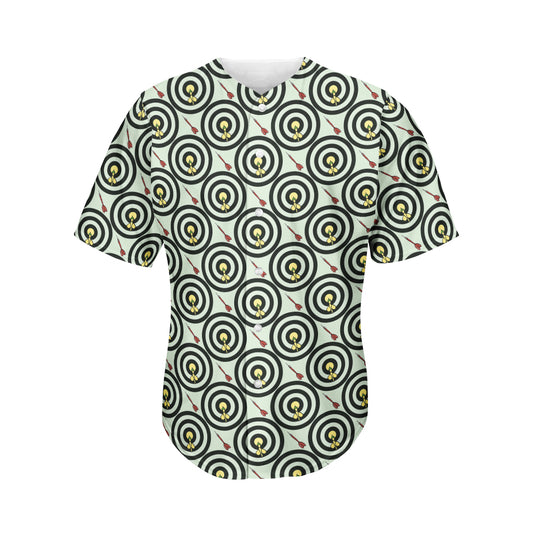 Dartboard Cartoon Pattern Print Men's Baseball Jersey