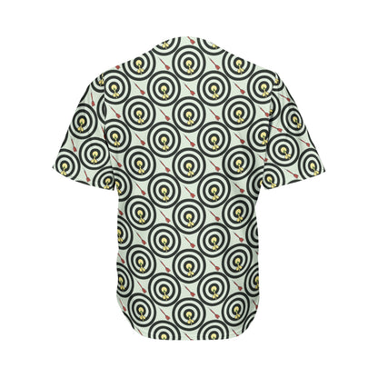 Dartboard Cartoon Pattern Print Men's Baseball Jersey