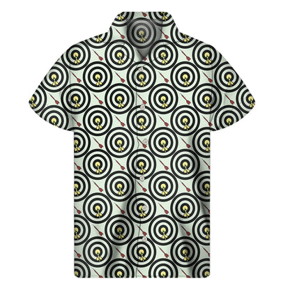 Dartboard Cartoon Pattern Print Men's Short Sleeve Shirt
