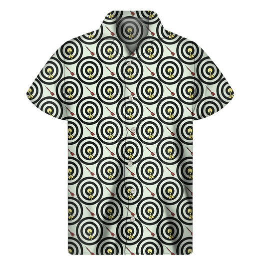 Dartboard Cartoon Pattern Print Men's Short Sleeve Shirt