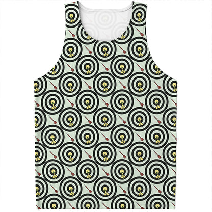 Dartboard Cartoon Pattern Print Men's Tank Top