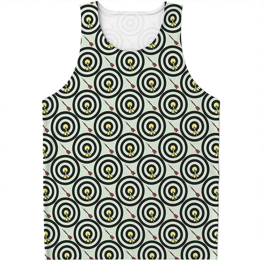 Dartboard Cartoon Pattern Print Men's Tank Top