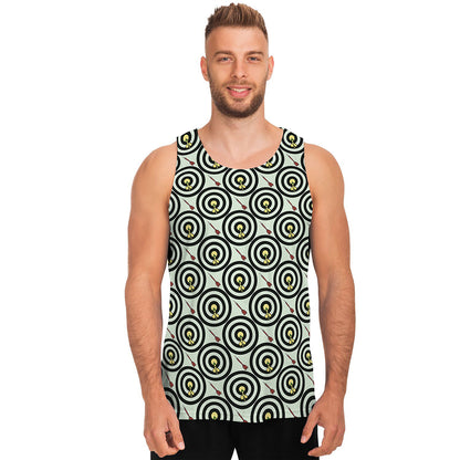 Dartboard Cartoon Pattern Print Men's Tank Top