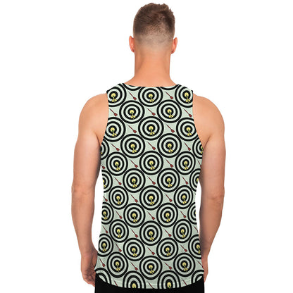 Dartboard Cartoon Pattern Print Men's Tank Top