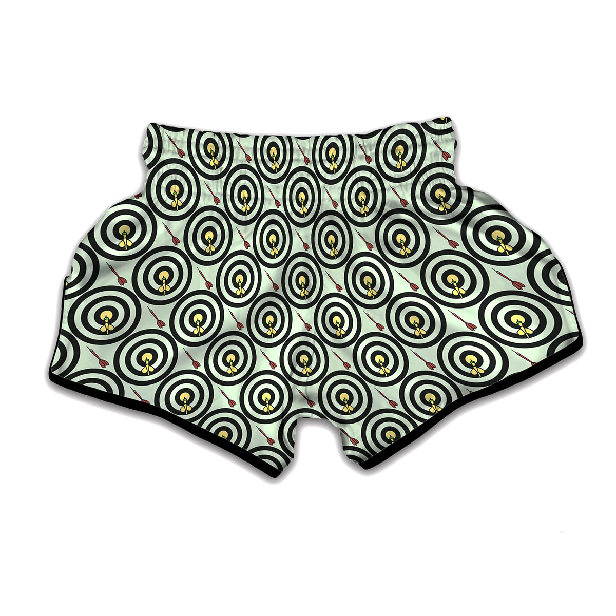 Dartboard Cartoon Pattern Print Muay Thai Boxing Shorts