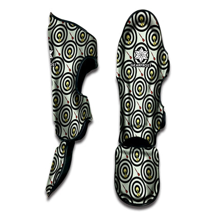 Dartboard Cartoon Pattern Print Muay Thai Shin Guard
