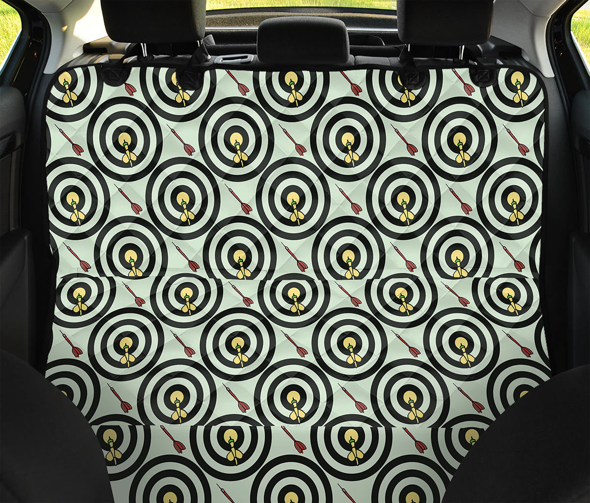 Dartboard Cartoon Pattern Print Pet Car Back Seat Cover