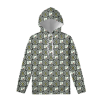 Dartboard Cartoon Pattern Print Pullover Hoodie