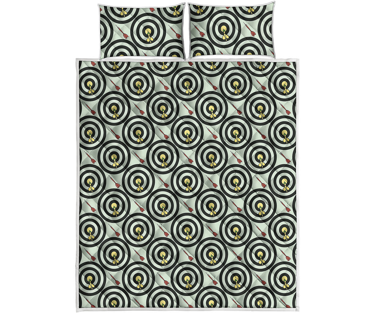 Dartboard Cartoon Pattern Print Quilt Bed Set