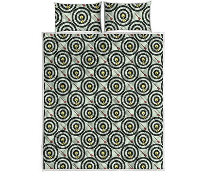 Dartboard Cartoon Pattern Print Quilt Bed Set