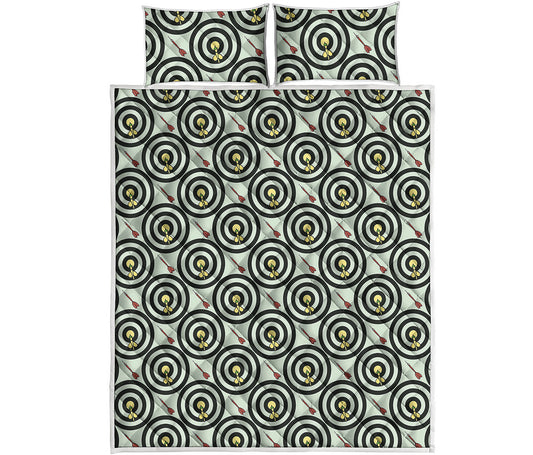 Dartboard Cartoon Pattern Print Quilt Bed Set