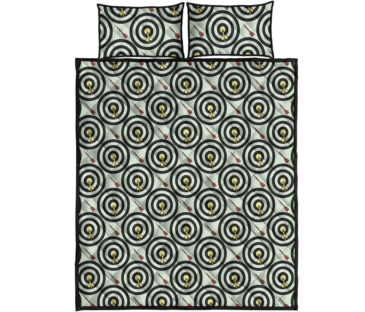 Dartboard Cartoon Pattern Print Quilt Bed Set