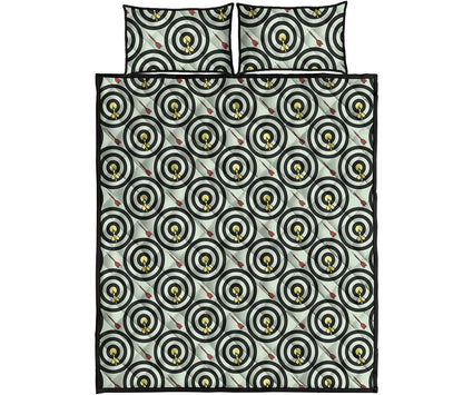 Dartboard Cartoon Pattern Print Quilt Bed Set