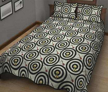 Dartboard Cartoon Pattern Print Quilt Bed Set