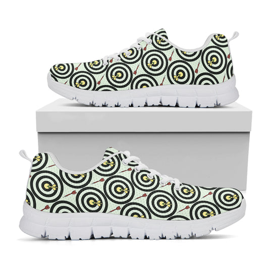 Dartboard Cartoon Pattern Print White Sneakers