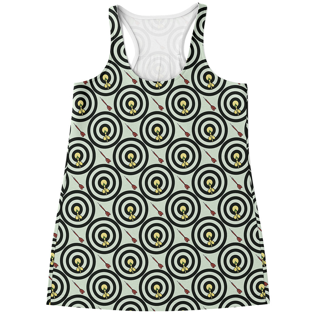 Dartboard Cartoon Pattern Print Women's Racerback Tank Top
