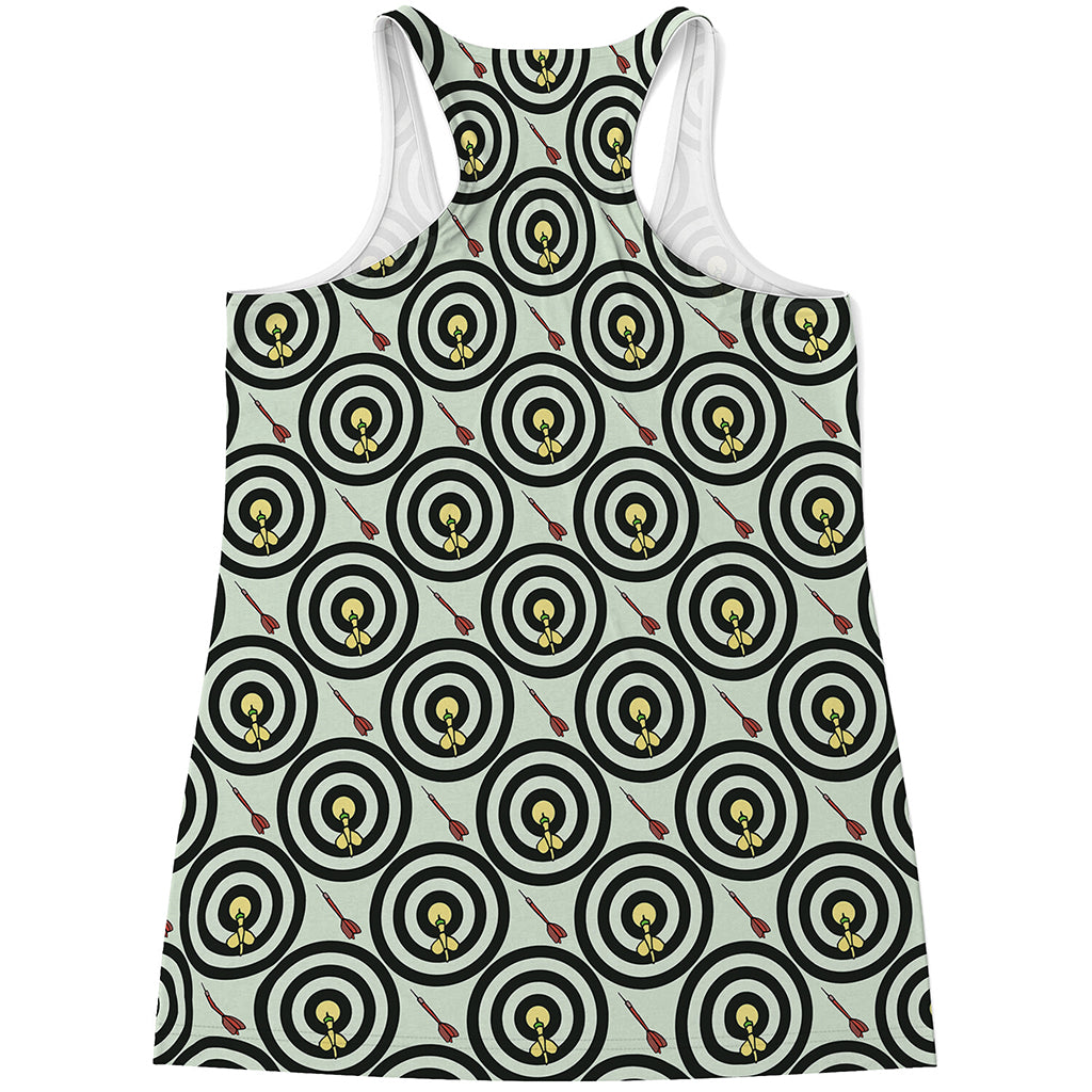 Dartboard Cartoon Pattern Print Women's Racerback Tank Top
