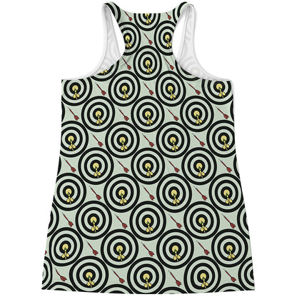 Dartboard Cartoon Pattern Print Women's Racerback Tank Top
