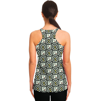 Dartboard Cartoon Pattern Print Women's Racerback Tank Top