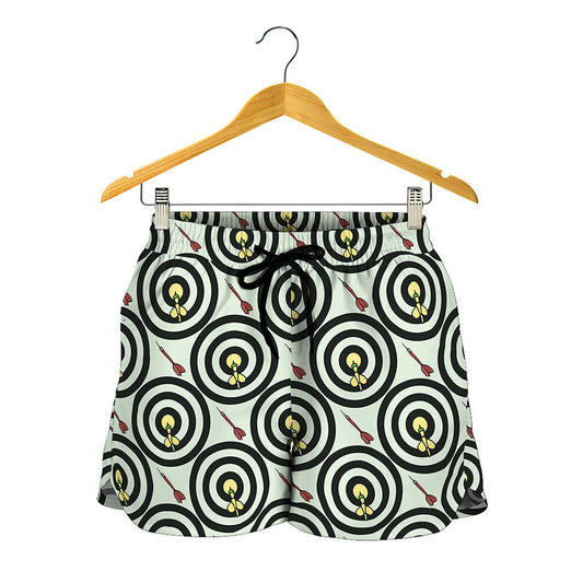 Dartboard Cartoon Pattern Print Women's Shorts