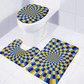 Dartboard Moving Optical Illusion 3 Piece Bath Mat Set