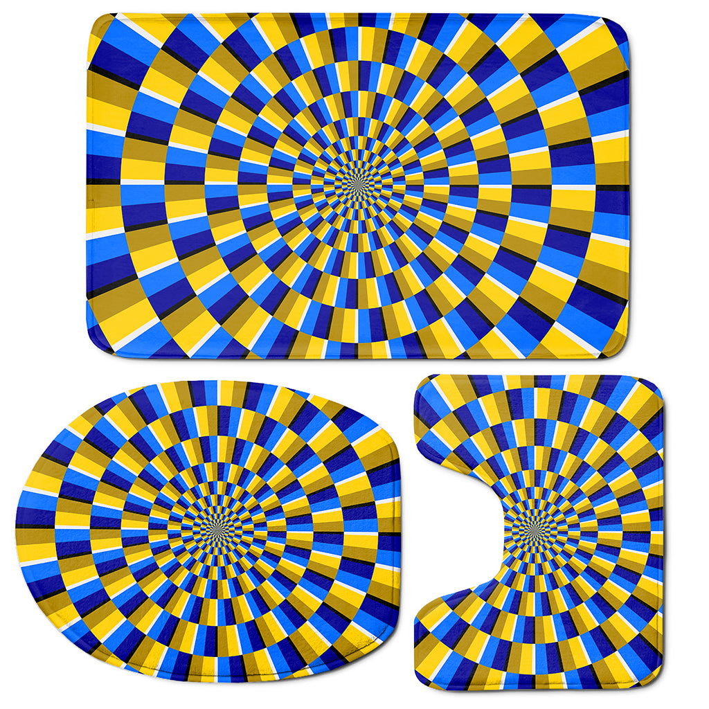 Dartboard Moving Optical Illusion 3 Piece Bath Mat Set