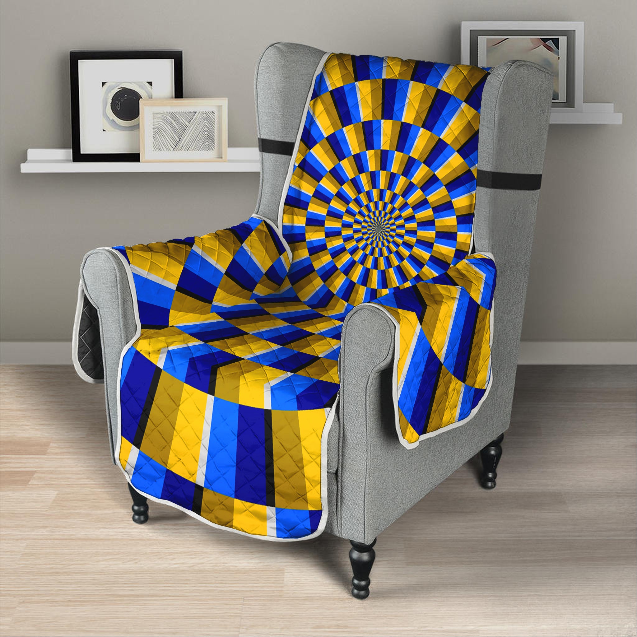 Dartboard Moving Optical Illusion Armchair Protector