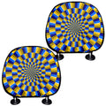 Dartboard Moving Optical Illusion Car Headrest Covers