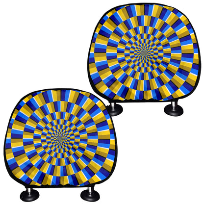 Dartboard Moving Optical Illusion Car Headrest Covers