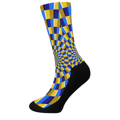 Dartboard Moving Optical Illusion Crew Socks