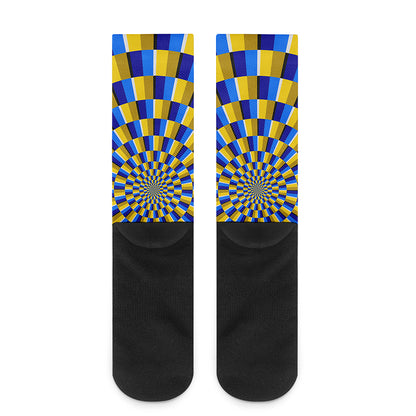 Dartboard Moving Optical Illusion Crew Socks