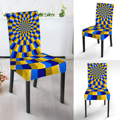 Dartboard Moving Optical Illusion Dining Chair Slipcover