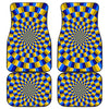 Dartboard Moving Optical Illusion Front and Back Car Floor Mats