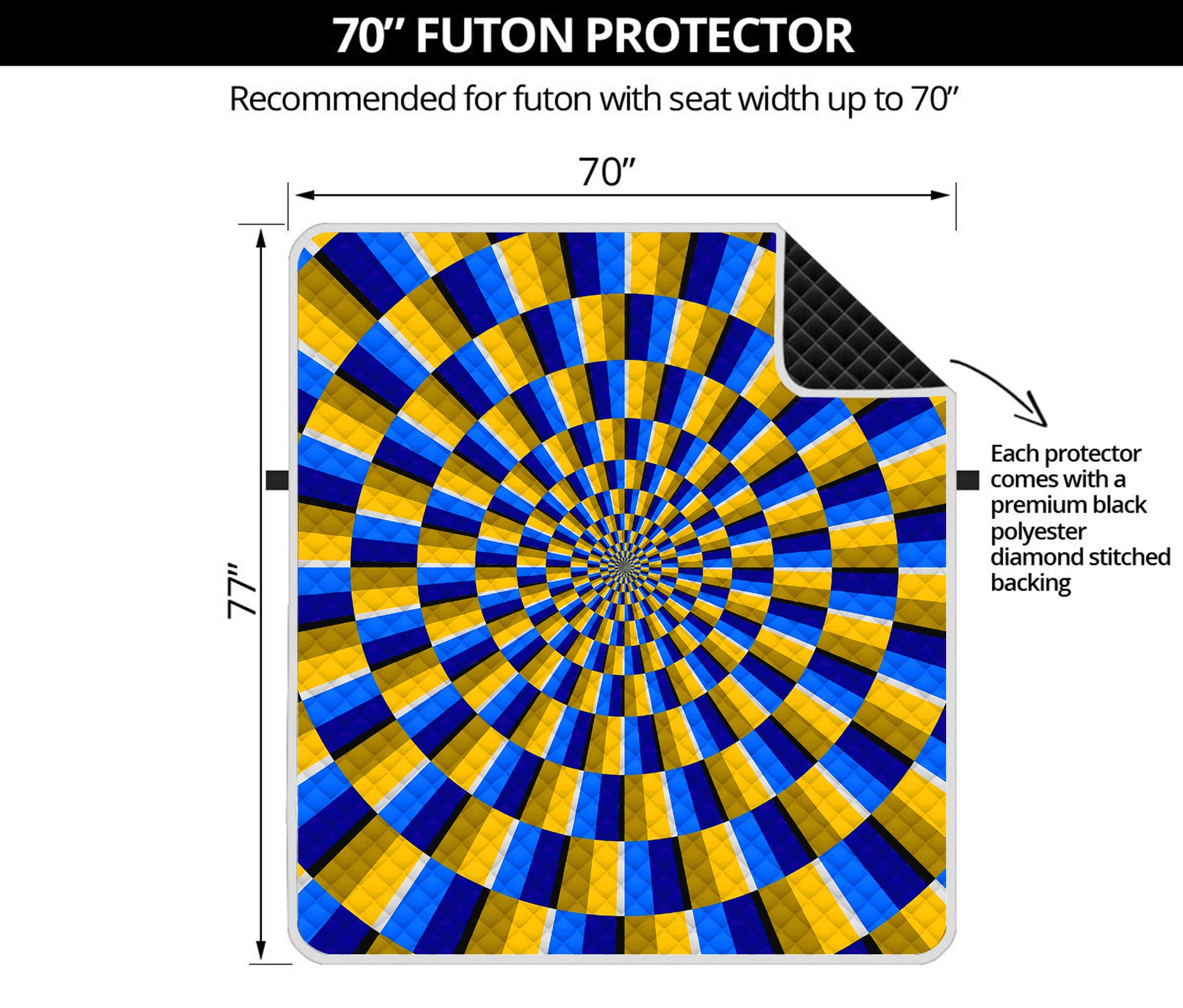 Dartboard Moving Optical Illusion Futon Protector