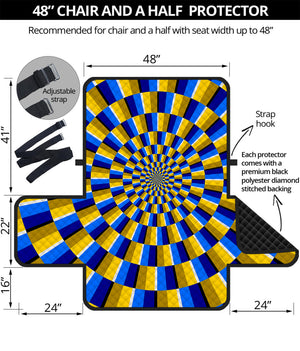 Dartboard Moving Optical Illusion Half Sofa Protector